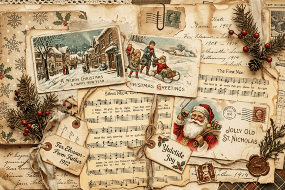 Download Vintage Christmas Letter Ephemera - Premium Resources